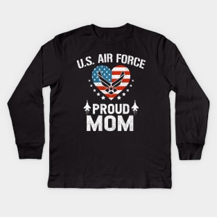 Proud Air Force Mom USAF Kids Long Sleeve T-Shirt